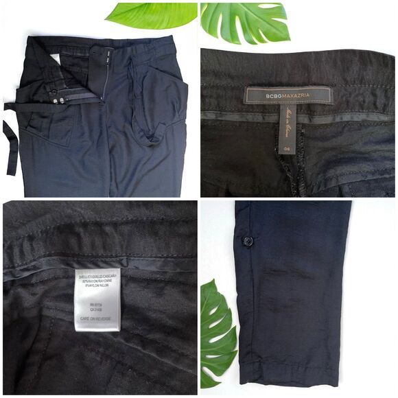 BCBGMaxAzria Fiona Paperbag Tie-Waist Joggers | Adjustable Length Pants - Picture 10 of 10